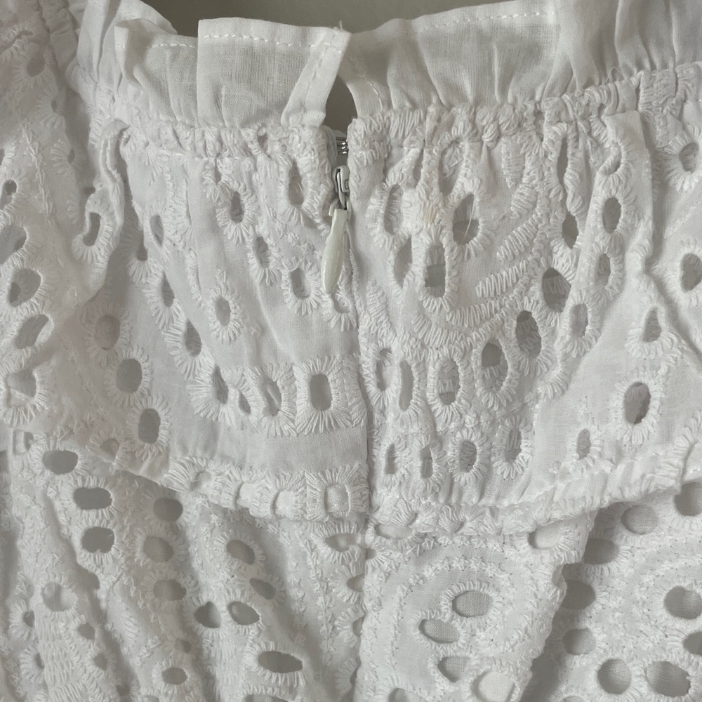 Chic White Lace Ruffle Mini Dress - Picture 4 of 9